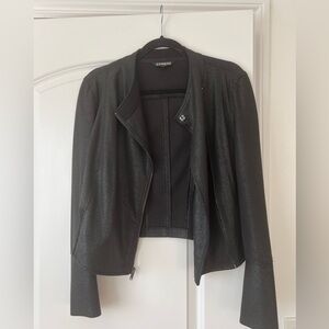 Express cropped blazer jacket black size small